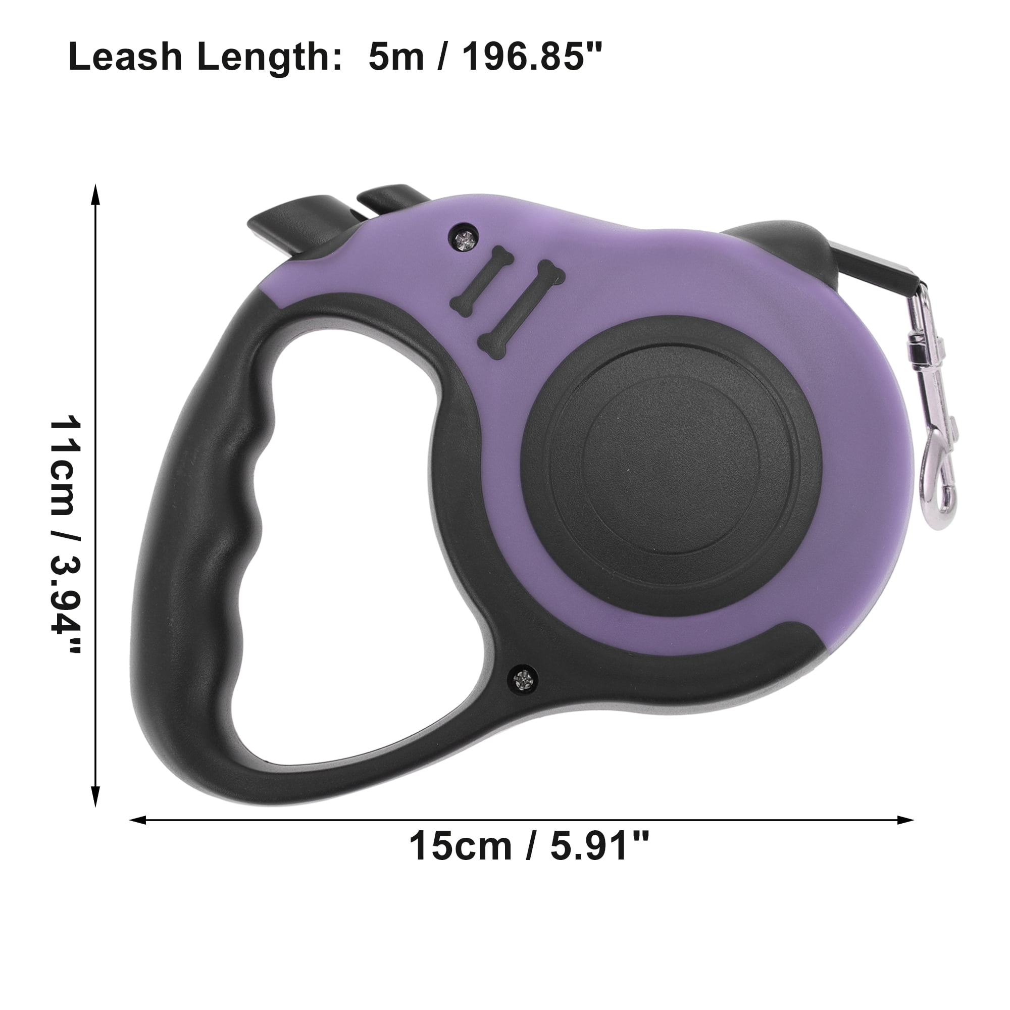 Unique Bargains Retractable Pet Leash Ergonomic Dog Leash with Handle Purple 196.85"