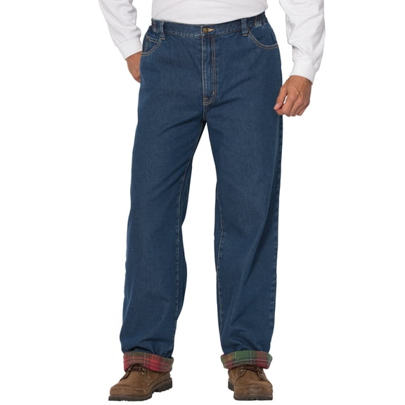 Liberty Blues by KingSize Men's Big & Tall Flannel-Lined Side-Elastic Jeans
