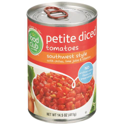 Food Club, Southwest Style Petite Diced Tomatoes