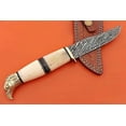 thumbnail image 6 of 10" trailing point blade custom skinning knife with eagle pomel, Leather sheath, 6 of 11