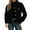Black, variant on Casual Stand Collar Short Jacket with Double Pockets for Everyday Wear Versatile Outerwear for Autumn and Winter Lightweight yet Thickened Shirt-Style Jacket Women's Bomber Jacket Casual Coat