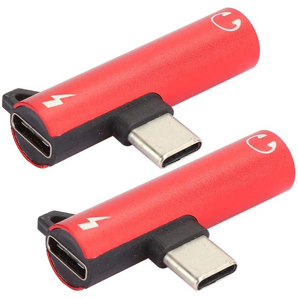 Adaptateur Audio USB C vers 3,5 Mm, 2Pcs 2 en 1 Universel TypeC vers 3.5 Mm ist Distributeur de Casque de Chargeur de Câble Audio