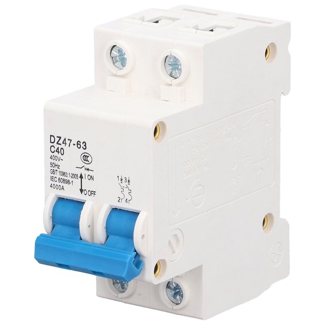 Jadeshay Disjoncteur Miniature Fonctions de Protection Multiples Disjoncteur de Fuite de Circuit Haute sécurité 40A 220V 2P