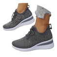 thumbnail image 1 of DXOUPM Running Shoes for Women Low Top Rhinestone Fashion Breathable Mesh Upper Sneakers, 1 of 3