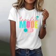 thumbnail image 2 of YDLCAFD T-Shirts Blancs Col en V pour Femmes T-Shirts d'Été Décontractés Imprimés Manches Courtes Col Rond, 2 of 5