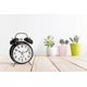 thumbnail image 4 of Analog Alarm Clock Extra Loud Twin Bells Retro White Silent Non-ticking Quartz Battery Operated With Backlight, Decorative Bedside Table Desk Vintage, 4 of 5