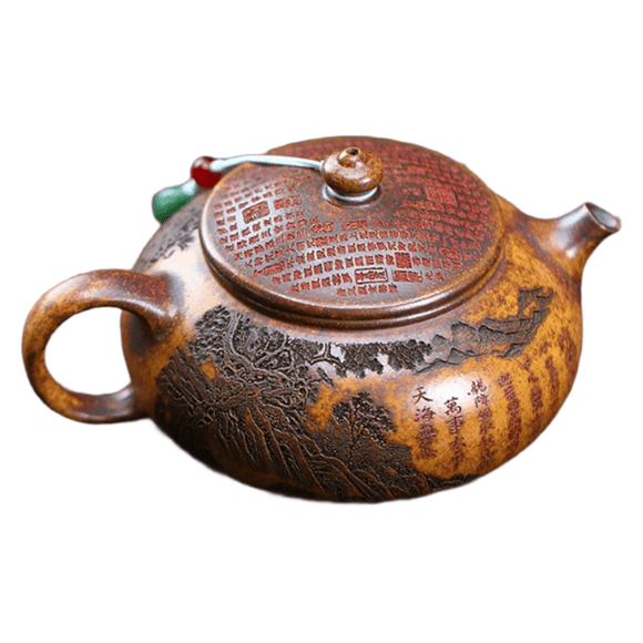 Yixing Clay Pot Raw Mine Keel Gold Sand Arhat Hanjiang Pot Tea Set Chinese Teapot