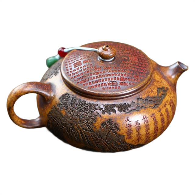 Yixing Clay Pot Raw Mine Keel Gold Sand Arhat Hanjiang Pot Tea Set Chinese Teapot