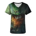 thumbnail image 6 of Gamivast St Patricks Day Scrubs for Women Funny Graphic V Neck Short Sleeve Tops Casual Loose Tunic Scrub with Pockets Holiday T Shirts S-5Xl, 6 of 6