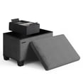 thumbnail image 1 of STORAGEBUD Pouf de Rangement avec Rangement pour Salon, Cube de Rangement de 16 Pouces, Petit Repose-Pieds Ottoman, Repose-Pieds Boucle Max 330lbs, Pouf Gris, 1 of 5