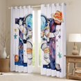 thumbnail image 2 of Homewish Monogrammed H Theme Blackout Curtains Set of 2 (52x84 Each),Planet Stars Pattern Window Curtains,Multicolor Splash Ink Curtains and Drapes For Girl Teens,Ultra Soft Bedroom Decor, 2 of 6