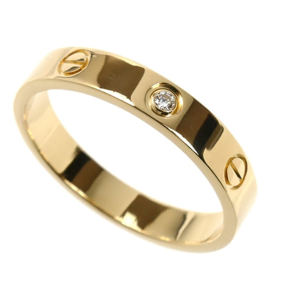 Pre-Owned CARTIER Cartier 18K Yellow Gold Mini Love 1P Diamond Ring B4056161 2 61 5.2g Women's