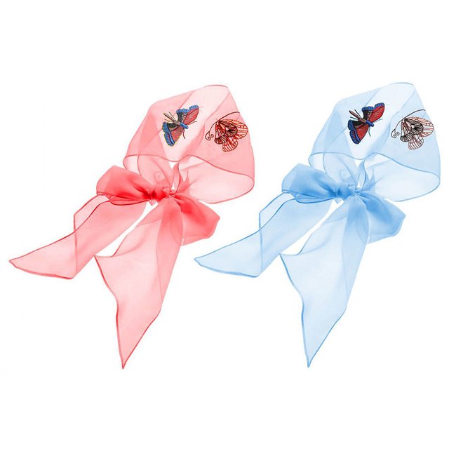 Neck Scarves Thin Mesh 2PCS Butterfly Polyester Scarves Summer Scarves for Women