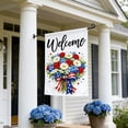 thumbnail image 4 of Yhmxh 4th of July Patriotic Garden Flags 12x18 Double Sided, Small Burlap Independence Day Floral Welcome Garden Flag, Fourth of July Decorations Outdoor Yard Flags for Outside Lawn Porch Decor, 4 of 6