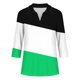 thumbnail image 5 of Camiseta de Solapa de Cuello en V de la Manga Superior de 3/4 de las Mujeres, Uso Diario Cómodo Casual, 5 of 9