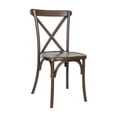 thumbnail image 2 of Emma + Oliver Weather-Resistant Wood Look Stackable Resin Cross Back Chair for Indoor/Outdoor Use in Dark Brown, 2 of 10