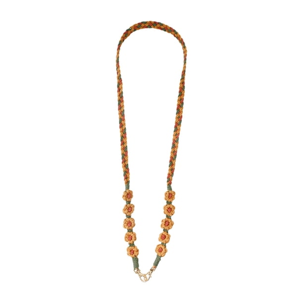Cordón de teléfono celular Macrame Boho Crossbody Cordón de teléfono Tejido hecho a mano Moda Teléfono celular Correa de hombro Flor Daisy Cordón para Marrón CUTICAT Correa cruzada tejida