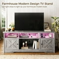 thumbnail image 2 of Casaottima TV Stand for 65 Inch TV, Farmhouse Entertainment Center with Power Outlet & LED Light and Storage Cabinets, Console Table and Media Furniture for Living Room Bedroom, Gray Oak, 2 of 16
