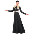thumbnail image 3 of IDOPIP Women's Liturgical Praise Dance Dress Metallic Cross Lyrical Dancewear Robe Worship Costume, 3 of 7