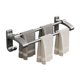 thumbnail image 1 of Barra for toallas de baño sin perforaciones, de aluminio grueso, con 2 barras y 2 ganchos., 1 of 7