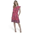 thumbnail image 2 of Falling Flowers Women's Smocked Fit & Flare With Ruffle Details Short Dress, Sizes XS-XL, 2 of 7