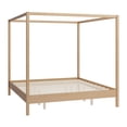 thumbnail image 5 of Euroco King Size Canopy Bed, Wood Platform Bed with Four Poster, Natural, 5 of 8