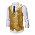 thumbnail image 4 of Yusimy Men's Sequined Vest Sleeveless V-Neck Stage Host Jacket Formal Evening Event Attirevivid Style, 4 of 4