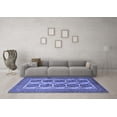 thumbnail image 3 of Ahgly Company Machine Washable Indoor Round Southwestern Blue Country Area Rugs, 5' Round, 3 of 4