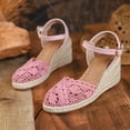 thumbnail image 5 of YLYL Women's Espadrilles Sandals Ankle Strap Buckle Closed Toe Platform Wedge Heel Summer Sandals, 5 of 9