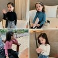 thumbnail image 7 of Baby Girls High Collar Pearl Bottoming Shirts Cotton Kids Casual Long Sleeve T-shirt Tee Tops Solid Spring Autumn Sweatshirts, 7 of 7