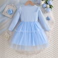 thumbnail image 6 of WMQPNNS Girls Tutu Dress Girls Dresses Size 14-16 Ruffle Long Sleeve Sequin Party Layered Tulle Dress Princess Birthday Gown Holiday Dresses(Size 3-4 Years, Blue-c), 6 of 9