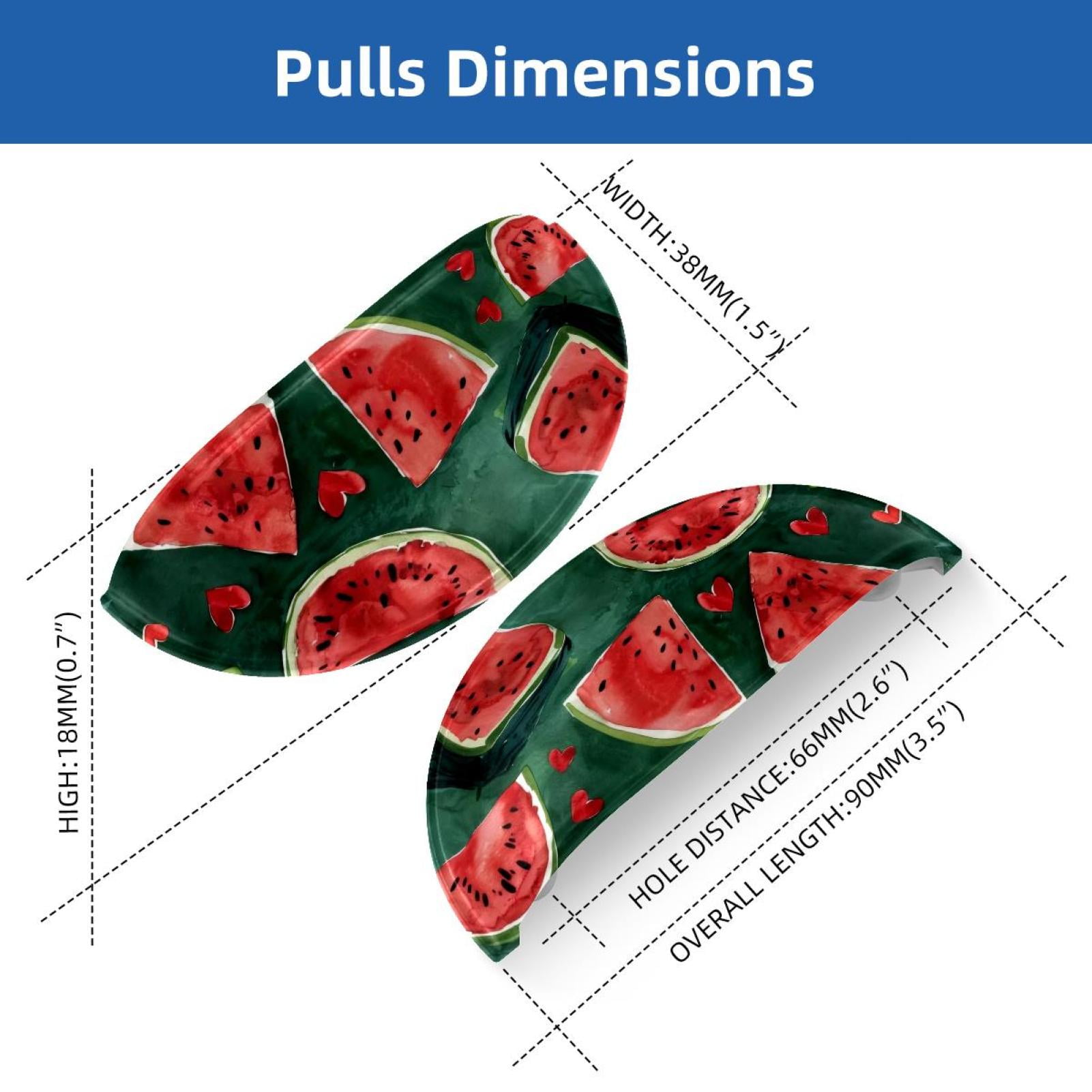 PhooArto 6 Pcs Cup Drawer Pulls, Watermelons Love Pattern Shell Shape Handles Cabinet Knobs for Dresser Cupboard Closet Wardrobe with Screws