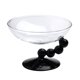 thumbnail image 5 of Cuenco de postre de vidrio, recipiente para alimentos, decoración con base, taza decorativa para helado Negro, 5 of 9