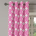 thumbnail image 3 of Ambesonne Pink Grommet Curtain, Vertical Hexagons Dots, 50" x 63", Pale Blue White Pink, 3 of 6