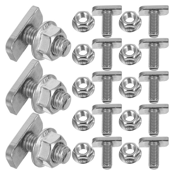 HOMEMAXS 10 Sets Stainless Steel M8 Thread T-Slot Bolt and Bolt Set for Sliding Mounting in Hydrofoil Tracks and Surfing Accessories