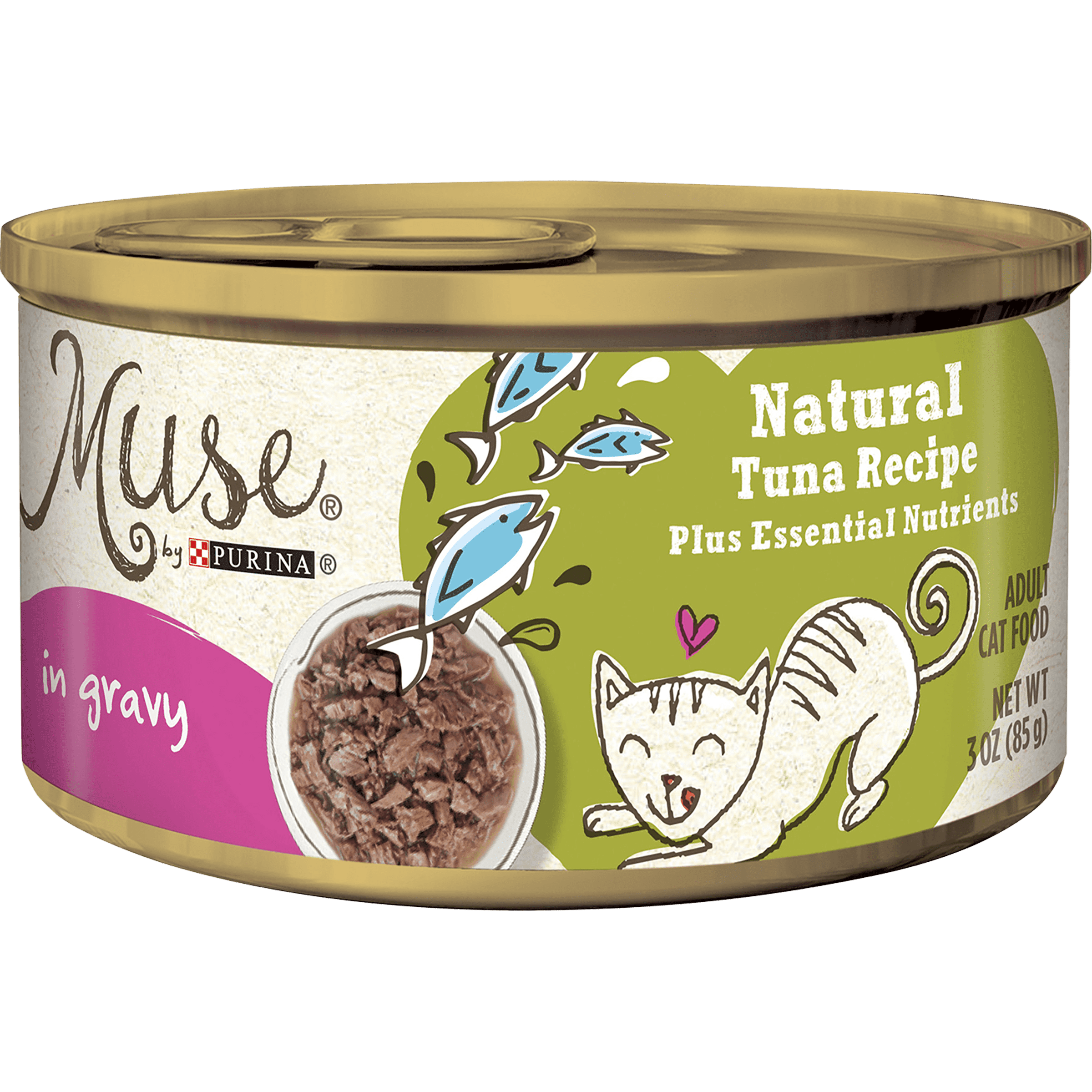 (24 Pack) Muse by Purina Natural Gravy Wet Cat Food, Tuna Recipe, 3 oz