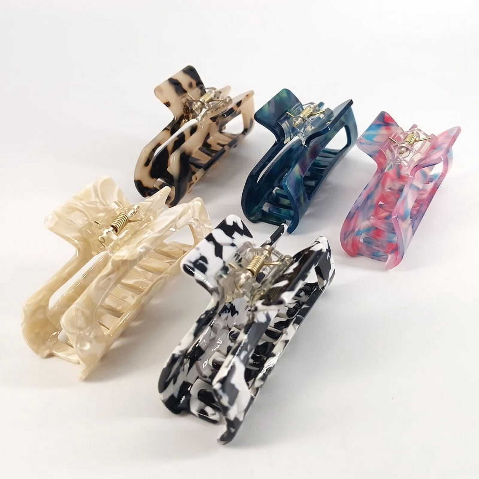 Fashion Leopard Print Hair Claws Geometric Hair Clamp Grab Styling Clips for Women Girls Hairpin Hair Accessories
