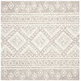 thumbnail image 2 of SAFAVIEH Micro-Loop Regis Geometric Aztec Wool Area Rug, Grey/Ivory, 5' x 5' Square, 2 of 7