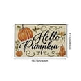 thumbnail image 3 of Horivan Fall Pumpkin Maple Leaves Floor Mat Non-Slip Soft Absorbent Indoor Outdoor Decor Thanksgiving Halloween Entrance Rug Kitchen Bath Porch Welcome Mat for Home Seasonal Decorations, 3 of 6