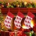 thumbnail image 2 of yulier Christmas Stockings, Knitted Xmas Stocking for Fireplace, Christmas Decorations Xmas Holiday Party Gifts, Reindeer Snowflakes Stripes Christmas Stockings, 15.35" x 9", 2 of 6