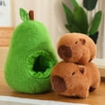 thumbnail image 3 of Adorable Capybara in Avocado Plushie Soft Fuzzy Plush Pig Hide In Apple Plush Capibara Toy Throw Pillow Birthday Gift XMas, 3 of 8
