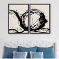 thumbnail image 2 of PixonSign Framed Wall Art Set Geometric Spray Paint Circle Collage Abstract Modern Artwork Minimalism Decorative Nordic Vintage Canvas Print for Room, Entryway - 24"x36"x2 Panels Black, 2 of 5