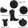 thumbnail image 4 of Ecetana Cowboy Boots for Women Western Booties Comfort Riding Rivet Mid Calf Boots, 4 of 7
