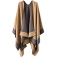 thumbnail image 2 of YooGuoGuo Reversible Shawl Wrap for Women Ladies, Open Front Poncho Cape Warm Blanket for Winter Fall, 2 of 9