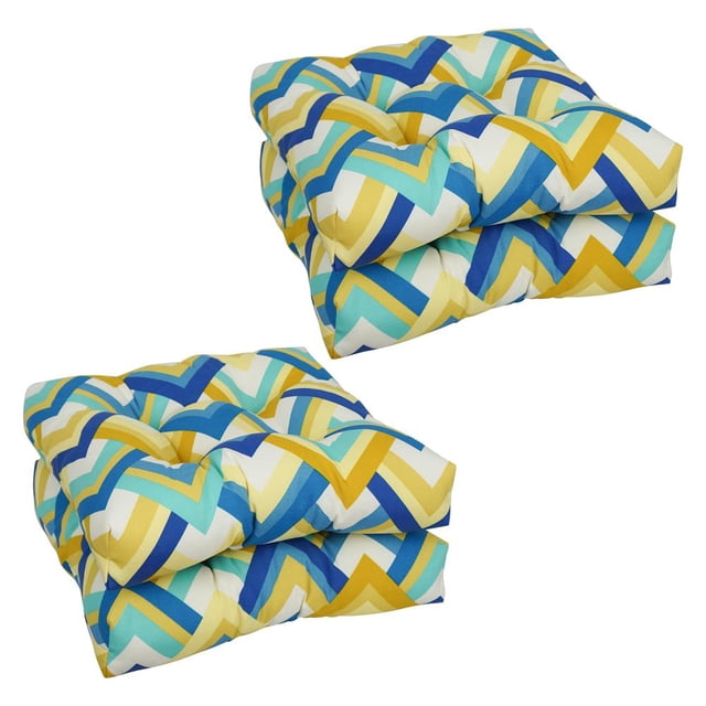 19-Inch Squared Polyester Outdoor Tufted Dining Chair Cushions (Set Of 4) 94005-4Ch-Od-184