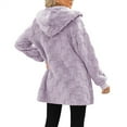 thumbnail image 3 of Plush Jacket Womens Light Jacket, Basic Solid Color Long Sleeve Coat with Side Pockets, Essential Layering Piece for Unpredictable Weather and Travel PackingPurpleM, 3 of 4
