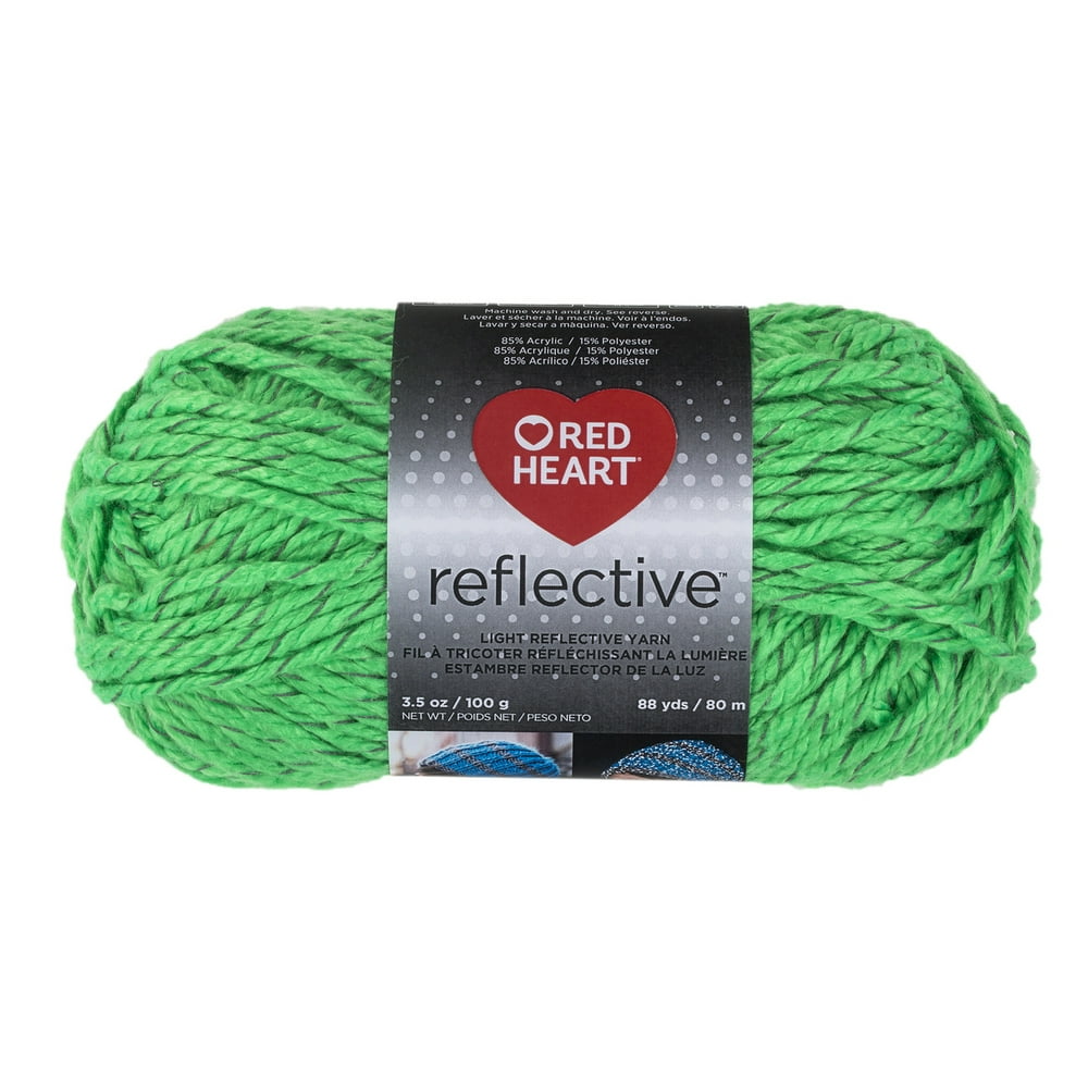 Red Heart Reflective Yarn, Neon Green, 3.5oz(100g), Bulky, Acrylic