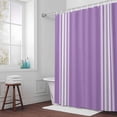 thumbnail image 6 of Farmhouse Purple Shower Curtain for Bathroom Decor, White Stripe Waterproof Fabric Shower Curtain, 72"x72" Set with 12 Hooks, 6 of 9