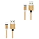 thumbnail image 4 of Bearachild Cable Micro USB tipo C para para Android 1M de carga rápida Cable USB Cable de teléfono móvil oro 2piezas, 4 of 5