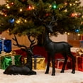thumbnail image 5 of Leutsin Blow Mold Deer Outdoor Christmas Decoration - Elegant Deer Statues Christmas Tabletop Decorations,Ideal for Mantel Living Room Bedroom Office,Matte Texture,Black,Set of 2, 5 of 7